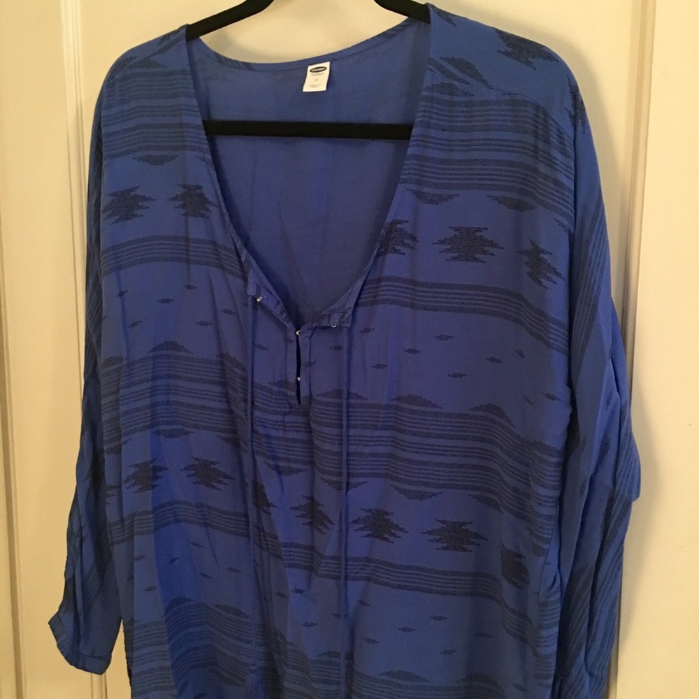 Blue tribal top